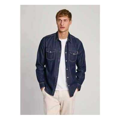 Pepe Jeansvoor mannen. PM308586BC3 Regular fit denim overhemd blauw (XXL), Casual, Katoen, Lange mouwen, Duurzaam Pepe Jeansvoor mannen. PM308586BC3 Regular fit denim overhemd blauw (XXL), Casual, Katoen, Lange mouwen, Duurzaam