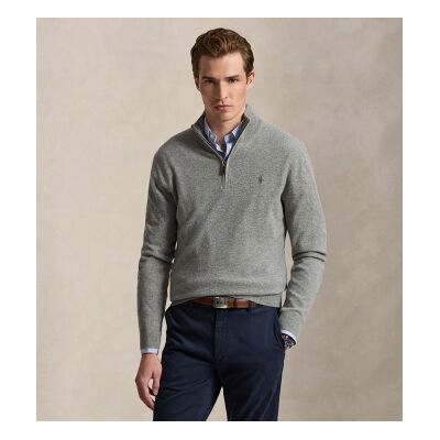Polo Ralph Laurenvoor mannen. 710876756009 Trui van wol met korte grijze ritssluiting (L), Casual, Grijs Polo Ralph Laurenvoor mannen. 710876756009 Trui van wol met korte grijze ritssluiting (L), Casual, Grijs