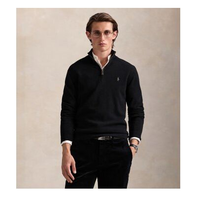 Polo Ralph Laurenvoor mannen. 710876756002 Trui van wol met korte zwarte rits (XXL), Casual Polo Ralph Laurenvoor mannen. 710876756002 Trui van wol met korte zwarte rits (XXL), Casual
