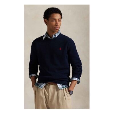 Polo Ralph Lauren Klassieke Trui - Katoen, Blauw, Ronde hals Polo Ralph Lauren Klassieke Trui - Katoen, Blauw, Ronde hals