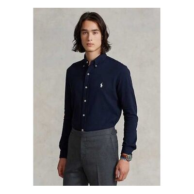 Polo Ralph Laurenvoor mannen. 710654408016 Ultralicht marine piqué shirt (XL), Blauw, Casual, Katoen, Klassiek, Lange mouwen, Marineblauw Polo Ralph Laurenvoor mannen. 710654408016 Ultralicht marine piqué shirt (XL), Blauw, Casual, Katoen, Klassiek, Lange mouwen, Marineblauw