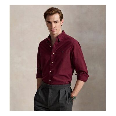 Polo Ralph Laurenvoor mannen. 710805564526 Custom Fit geverfd Oxford overhemd bordeauxrood (XL), Casual, Granaatappel, Katoen, Lange mouwen Polo Ralph Laurenvoor mannen. 710805564526 Custom Fit geverfd Oxford overhemd bordeauxrood (XL), Casual, Granaatappel, Katoen, Lange mouwen