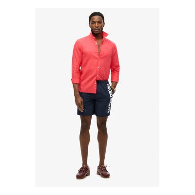 Superdryvoor mannen. M3010248A 43,2 cm zwempak met sportieve afbeeldingen (S), Strandkleding, Polyester, Marineblauw Superdryvoor mannen. M3010248A 43,2 cm zwempak met sportieve afbeeldingen (S), Strandkleding, Polyester, Marineblauw