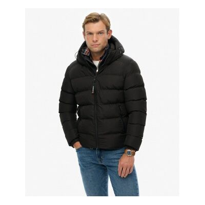 Superdryvoor mannen. M5011905A Zwart donsjack (XXL), Casual, Gerecycled polyester Superdryvoor mannen. M5011905A Zwart donsjack (XXL), Casual, Gerecycled polyester