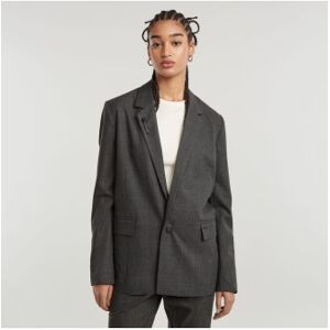 G-Starvoor vrouwen. D25209-D717-G788 Geruite boyfriendblazer donkergrijs (S), Casual, Gerecycled polyester, Duurzaam G-Starvoor vrouwen. D25209-D717-G788 Geruite boyfriendblazer donkergrijs (S), Casual, Gerecycled polyester, Duurzaam
