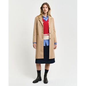 Gantvoor vrouwen. 4751128 Classic Tailored Fit beige wollen jas (L), Casual Gantvoor vrouwen. 4751128 Classic Tailored Fit beige wollen jas (L), Casual