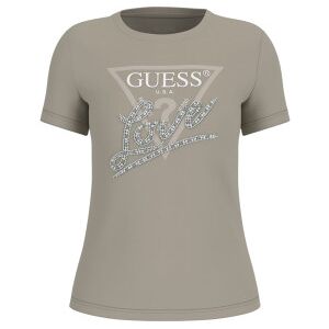 Guessvoor vrouwen. W5YI40I3Z14 Driehoekig T-shirt met groene parels (XS), Casual, Leer, Korte mouwen Guessvoor vrouwen. W5YI40I3Z14 Driehoekig T-shirt met groene parels (XS), Casual, Leer, Korte mouwen