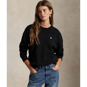 Polo Ralph Laurenvoor vrouwen. 211971697003 Fleece sweatshirt met ronde kraag zwart (S), Casual, Katoen Polo Ralph Laurenvoor vrouwen. 211971697003 Fleece sweatshirt met ronde kraag zwart (S), Casual, Katoen