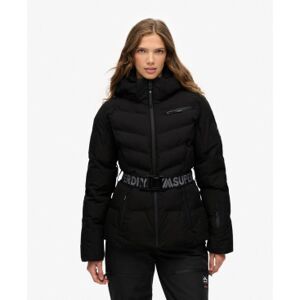 Superdryvoor vrouwen. WS110178A Luxe geriemde Ski jas zwart (S), Casual, Sportief, Polyester, Sneeuw Superdryvoor vrouwen. WS110178A Luxe geriemde Ski jas zwart (S), Casual, Sportief, Polyester, Sneeuw