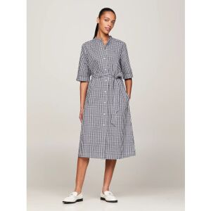 Tommy Hilfigervoor vrouwen. WW0WW42443 Blauw geruite overhemdjurk (38), Zwart, Casual, Lange mouwen, Biologisch katoen Tommy Hilfigervoor vrouwen. WW0WW42443 Blauw geruite overhemdjurk (38), Zwart, Casual, Lange mouwen, Biologisch katoen