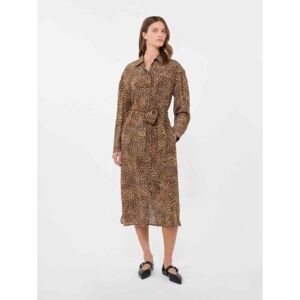 Weekend Max Maravoor vrouwen. 2615221061600 Wkddolmen jurk met dierenprint (38), Casual, Zijde, Lange mouwen Weekend Max Maravoor vrouwen. 2615221061600 Wkddolmen jurk met dierenprint (38), Casual, Zijde, Lange mouwen