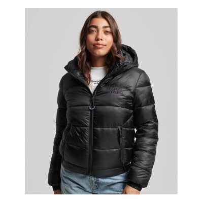 Superdryvoor vrouwen. W5011590A Gewatteerd sportjack Sport zwart (M), Casual, Duurzaam, Gerecycled nylon Superdryvoor vrouwen. W5011590A Gewatteerd sportjack Sport zwart (M), Casual, Duurzaam, Gerecycled nylon