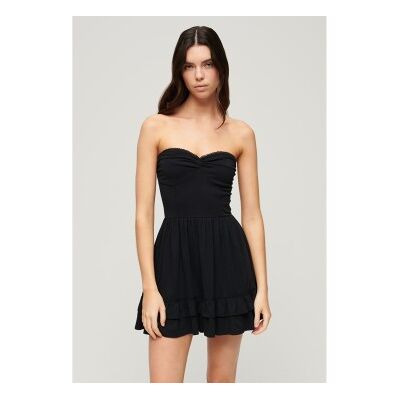 Superdryvoor vrouwen. W8011555A 50's kanten bandeau mini jurk zwart (XL), Casual, Katoen, Mouwloos / spaghettibandjes Superdryvoor vrouwen. W8011555A 50's kanten bandeau mini jurk zwart (XL), Casual, Katoen, Mouwloos / spaghettibandjes