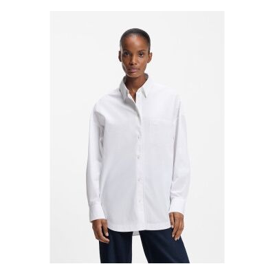 BOSSvoor vrouwen. 50553532 Bonsta overhemd wit (38), Klassiek, Lange mouwen, Stof BOSSvoor vrouwen. 50553532 Bonsta overhemd wit (38), Klassiek, Lange mouwen, Stof