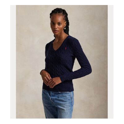 Polo Ralph Laurenvoor vrouwen. 211971866003 Trui van kasjmier en marineblauwe wol (XL), Casual, Lange mouwen Polo Ralph Laurenvoor vrouwen. 211971866003 Trui van kasjmier en marineblauwe wol (XL), Casual, Lange mouwen