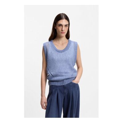 BOSSvoor vrouwen. 50554634 Top Frignac blauw (L), Casual, Polyamide, Mouwloos / spaghettibandjes BOSSvoor vrouwen. 50554634 Top Frignac blauw (L), Casual, Polyamide, Mouwloos / spaghettibandjes