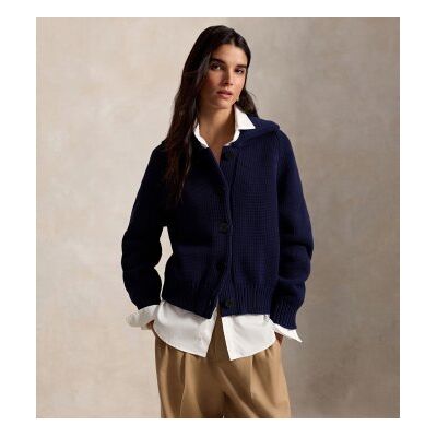 Polo Ralph Laurenvoor vrouwen. 211B17759001 Marineblauwe cardigan van katoenmix (M), Casual Polo Ralph Laurenvoor vrouwen. 211B17759001 Marineblauwe cardigan van katoenmix (M), Casual