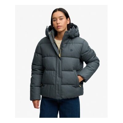Superdryvoor vrouwen. W5012206A Marineblauw geruite premium jas met capuchon (XS), Casual, Lyocell Superdryvoor vrouwen. W5012206A Marineblauw geruite premium jas met capuchon (XS), Casual, Lyocell