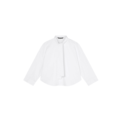 Giorgio Armani A X Armani Exchangevoor vrouwen. XW001757AF12812U0002 Blouse witte strik (XS), Casual, Katoen, Klassiek, Lange mouwen Giorgio Armani A X Armani Exchangevoor vrouwen. XW001757AF12812U0002 Blouse witte strik (XS), Casual, Katoen, Klassiek, Lange mouwen