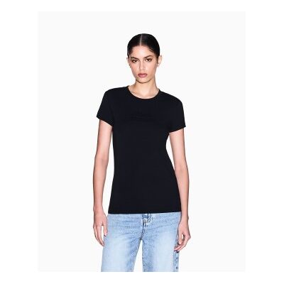 Giorgio Armani A X Armani Exchangevoor vrouwen. XW002293AF17173UC001 Slim-fit T-shirt zwart (L), Casual, Katoen, Korte mouwen Giorgio Armani A X Armani Exchangevoor vrouwen. XW002293AF17173UC001 Slim-fit T-shirt zwart (L), Casual, Katoen, Korte mouwen