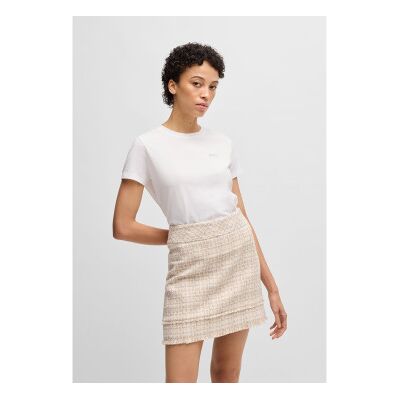 BOSSvoor vrouwen. 50536628 Esogo T-shirt wit (L), Casual, Katoen, Korte mouwen BOSSvoor vrouwen. 50536628 Esogo T-shirt wit (L), Casual, Katoen, Korte mouwen