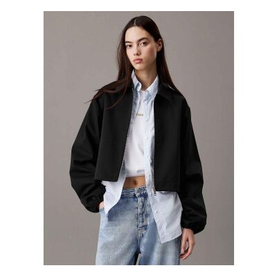Calvin Klein Jeansvoor vrouwen. J20J225213 Nylon bijgesneden jas Soft Tech zwart (XL), Casual, Polyamide Calvin Klein Jeansvoor vrouwen. J20J225213 Nylon bijgesneden jas Soft Tech zwart (XL), Casual, Polyamide