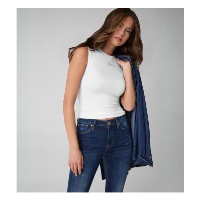 Guessvoor vrouwen. W6YP17K3881 Mouwloze Top Mini Logo Wit (M), Casual, Modaal, Mouwloos / spaghettibandjes Guessvoor vrouwen. W6YP17K3881 Mouwloze Top Mini Logo Wit (M), Casual, Modaal, Mouwloos / spaghettibandjes
