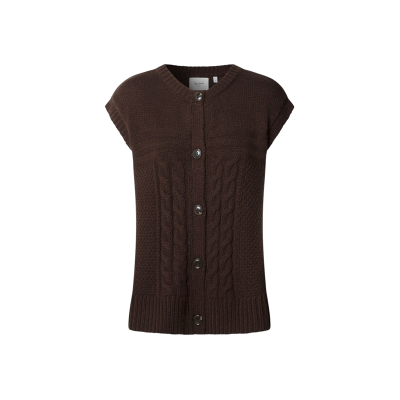 Pepe Jeansvoor vrouwen. PL7000052 Vest Caresse bruin (XS), Casual, Klassiek, Polyester, Korte mouwen Pepe Jeansvoor vrouwen. PL7000052 Vest Caresse bruin (XS), Casual, Klassiek, Polyester, Korte mouwen