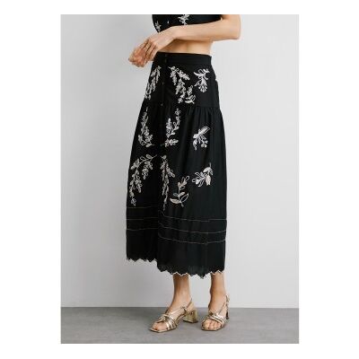 Pepe Jeansvoor vrouwen. PL901216 Midirok Epsom zwart (M), Casual, Katoen Pepe Jeansvoor vrouwen. PL901216 Midirok Epsom zwart (M), Casual, Katoen