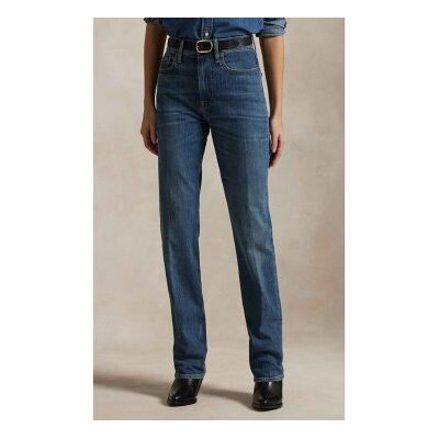 Polo Ralph Laurenvoor vrouwen. 211969392001 Blauwe rechte jeans met hoge taille (28/32), Casual, Katoen, Denim Polo Ralph Laurenvoor vrouwen. 211969392001 Blauwe rechte jeans met hoge taille (28/32), Casual, Katoen, Denim
