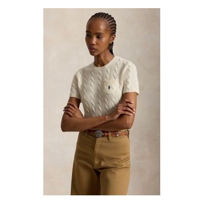 Polo Ralph Laurenvoor vrouwen. 211A92271002 Jersey Gevlochten roomwit (XS), Casual, Katoen, Lange mouwen Polo Ralph Laurenvoor vrouwen. 211A92271002 Jersey Gevlochten roomwit (XS), Casual, Katoen, Lange mouwen