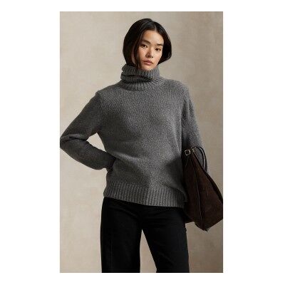 Polo Ralph Laurenvoor vrouwen. 211891667500 Grijze wollen coltrui (XS), Casual, Grijs, Lange mouwen Polo Ralph Laurenvoor vrouwen. 211891667500 Grijze wollen coltrui (XS), Casual, Grijs, Lange mouwen