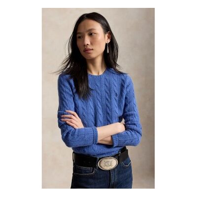 Polo Ralph Laurenvoor vrouwen. 211971865503 Blauwe trui van wol en kasjmier (XL), Casual, Lange mouwen Polo Ralph Laurenvoor vrouwen. 211971865503 Blauwe trui van wol en kasjmier (XL), Casual, Lange mouwen