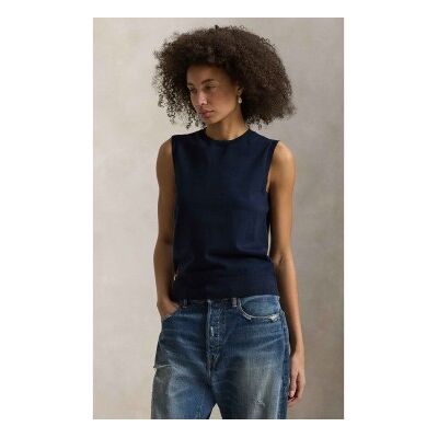 Polo Ralph Laurenvoor vrouwen. 211972111500 Marine mouwloze trui (S), Casual, Katoen, Mouwloos / spaghettibandjes, Marineblauw Polo Ralph Laurenvoor vrouwen. 211972111500 Marine mouwloze trui (S), Casual, Katoen, Mouwloos / spaghettibandjes, Marineblauw