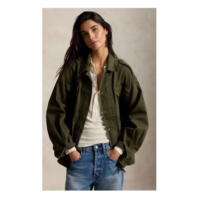 Polo Ralph Laurenvoor vrouwen. 211A93153001 Groene kort model jas (XL), Casual, Katoen, Lange mouwen Polo Ralph Laurenvoor vrouwen. 211A93153001 Groene kort model jas (XL), Casual, Katoen, Lange mouwen