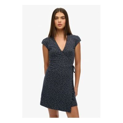 Superdryvoor vrouwen. W8011832A Wikkeljurk marine (XS), Casual, Katoen, Korte mouwen, Marineblauw Superdryvoor vrouwen. W8011832A Wikkeljurk marine (XS), Casual, Katoen, Korte mouwen, Marineblauw