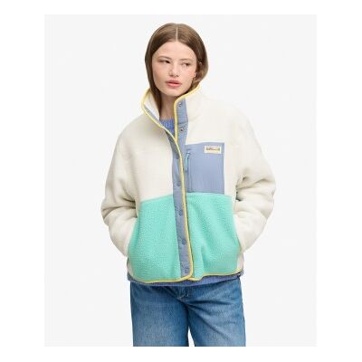 Superdryvoor vrouwen. W5012074A Gebroken witte Colour Block fleece (XL), Casual, Gerecycled polyester Superdryvoor vrouwen. W5012074A Gebroken witte Colour Block fleece (XL), Casual, Gerecycled polyester