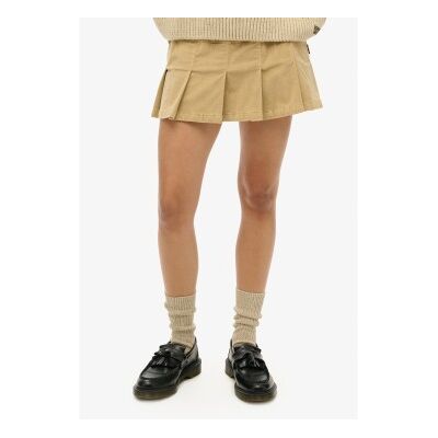 Superdryvoor vrouwen. W7210244A Corduroy geplooide minirok met vintage logo beige (XL), Casual, Katoen Superdryvoor vrouwen. W7210244A Corduroy geplooide minirok met vintage logo beige (XL), Casual, Katoen