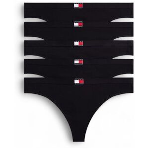 Tommy Hilfigervoor vrouwen. UW0UW05642 Set van 5 strings met logo op tailleband zwart (M), Homewear, Katoen Tommy Hilfigervoor vrouwen. UW0UW05642 Set van 5 strings met logo op tailleband zwart (M), Homewear, Katoen