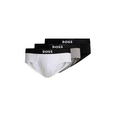 BOSSvoor mannen. 50546561 3-pack Logo tailleband slip wit, grijs, zwart (L), Homewear, Katoen BOSSvoor mannen. 50546561 3-pack Logo tailleband slip wit, grijs, zwart (L), Homewear, Katoen