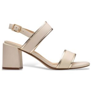 Clarksvoor vrouwen. 26181301 Ezoria Sling beige leren sandalen (37.5), Leer, 5 tot 8 cm, Gesp, Casual Clarksvoor vrouwen. 26181301 Ezoria Sling beige leren sandalen (37.5), Leer, 5 tot 8 cm, Gesp, Casual