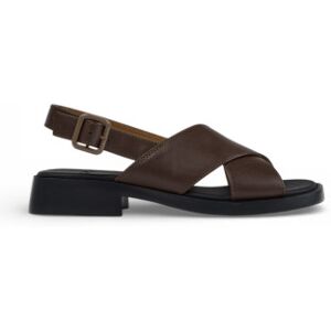 Campervoor vrouwen. K201600-009 Bruine Dana Leren Sandalen (36), Leer, Plat, Gesp, Casual Campervoor vrouwen. K201600-009 Bruine Dana Leren Sandalen (36), Leer, Plat, Gesp, Casual