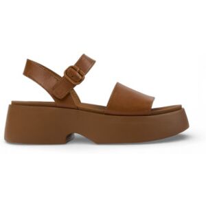 Campervoor vrouwen. K201659-011 Bruine leren Tasha sandalen (36), Leer, 3 tot 5 cm, Gesp, Casual Campervoor vrouwen. K201659-011 Bruine leren Tasha sandalen (36), Leer, 3 tot 5 cm, Gesp, Casual