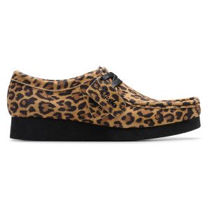 Clarksvoor vrouwen. 26184612 WallabeeEVOS leren schoenen met dierenprint (39.5), Leer, Plat, Veters, Casual Clarksvoor vrouwen. 26184612 WallabeeEVOS leren schoenen met dierenprint (39.5), Leer, Plat, Veters, Casual
