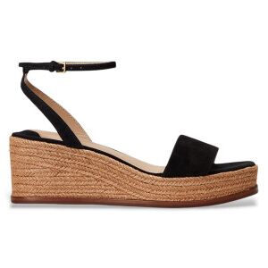 Lauren Ralph Laurenvoor vrouwen. 802920421001 Zwarte Leona Leren Espadrilles (36), Leer, 3 tot 5 cm, Gesp, Casual Lauren Ralph Laurenvoor vrouwen. 802920421001 Zwarte Leona Leren Espadrilles (36), Leer, 3 tot 5 cm, Gesp, Casual
