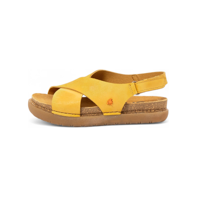 Artvoor vrouwen. 11710S224003_024 Sandalen 1710S geel (39), Leer, Plat, Klittenband, Casual Artvoor vrouwen. 11710S224003_024 Sandalen 1710S geel (39), Leer, Plat, Klittenband, Casual
