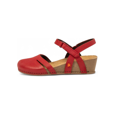 Artvoor vrouwen. 119314108003_008 Leren sandalen 1931 Levend rood (37), Leer, 3 tot 5 cm, Klittenband, Casual Artvoor vrouwen. 119314108003_008 Leren sandalen 1931 Levend rood (37), Leer, 3 tot 5 cm, Klittenband, Casual
