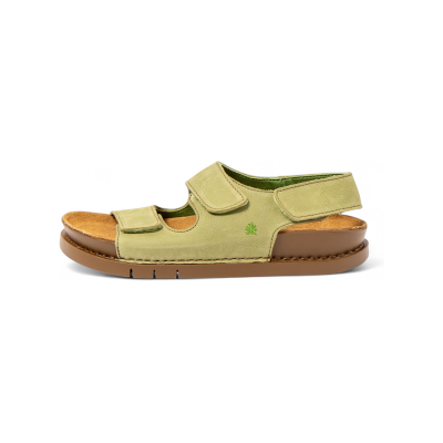 Artunisex. 1202311G1003_0G3 Leren sandalen 2023 Kassel groen (43), Leer, Plat, Klittenband, Casual Artunisex. 1202311G1003_0G3 Leren sandalen 2023 Kassel groen (43), Leer, Plat, Klittenband, Casual
