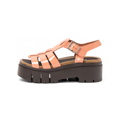 Artvoor vrouwen. 1204211AX003_ESP Leren sandalen 2042 Leeds koraal (42), Leer, 5 tot 8 cm, Gesp, Casual Artvoor vrouwen. 1204211AX003_ESP Leren sandalen 2042 Leeds koraal (42), Leer, 5 tot 8 cm, Gesp, Casual