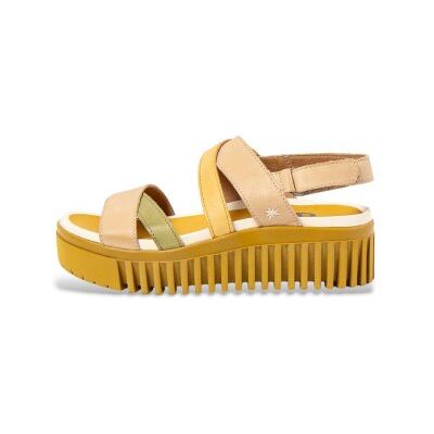 Artvoor vrouwen. 1167611Z2003_0MU Brighton geel leren sandalen (38), Leer, 3 tot 5 cm, Klittenband, Casual, Veelkleurig Artvoor vrouwen. 1167611Z2003_0MU Brighton geel leren sandalen (38), Leer, 3 tot 5 cm, Klittenband, Casual, Veelkleurig